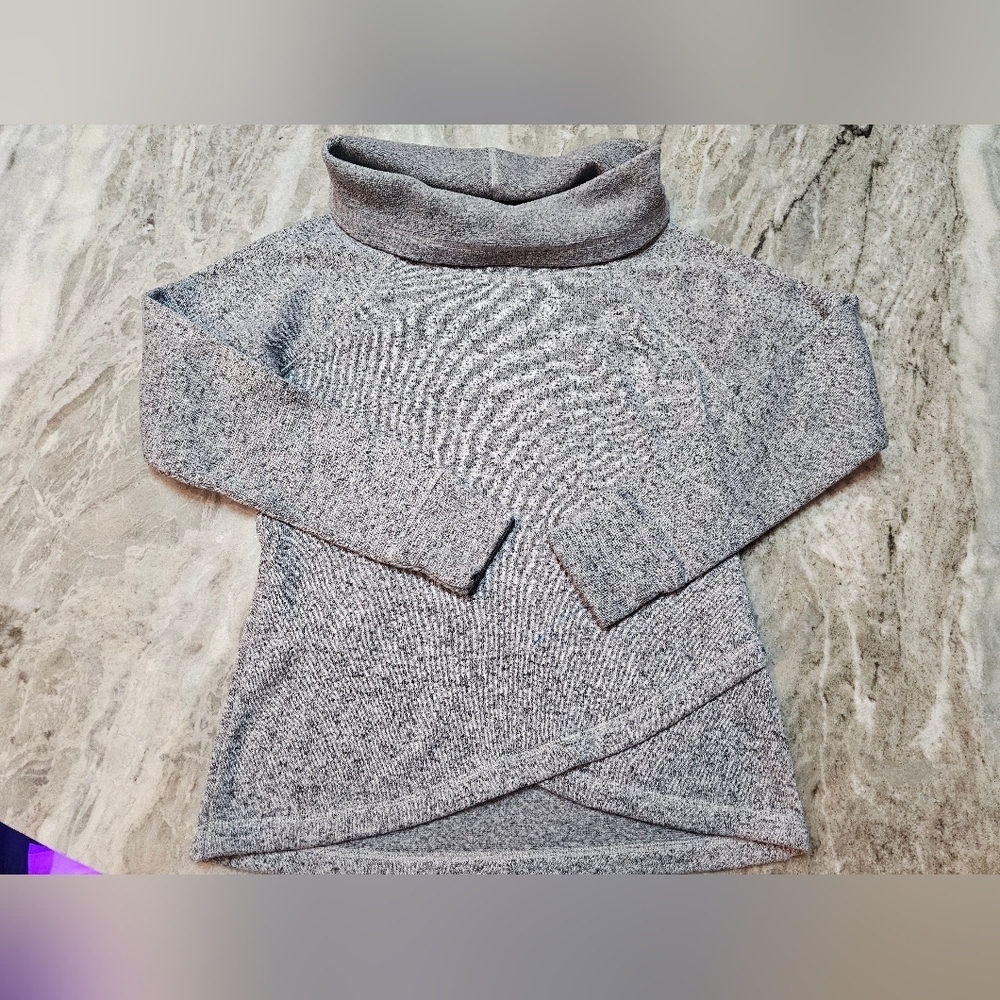 Ideology Women’s Medium Gray Funnel Neck Fleece Pullover Sweatshirt Cozy Top